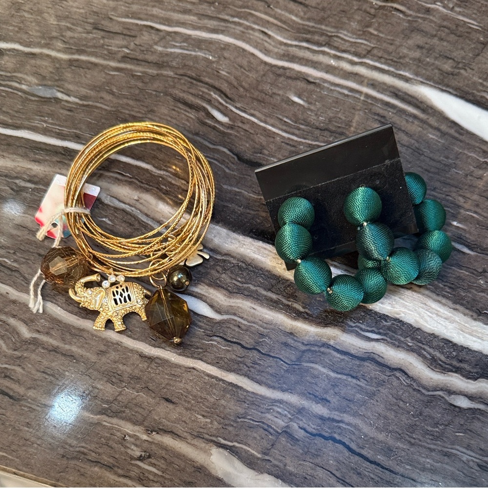 2 for & $12 DEAL ( bangles bracelet and earrings) NEW